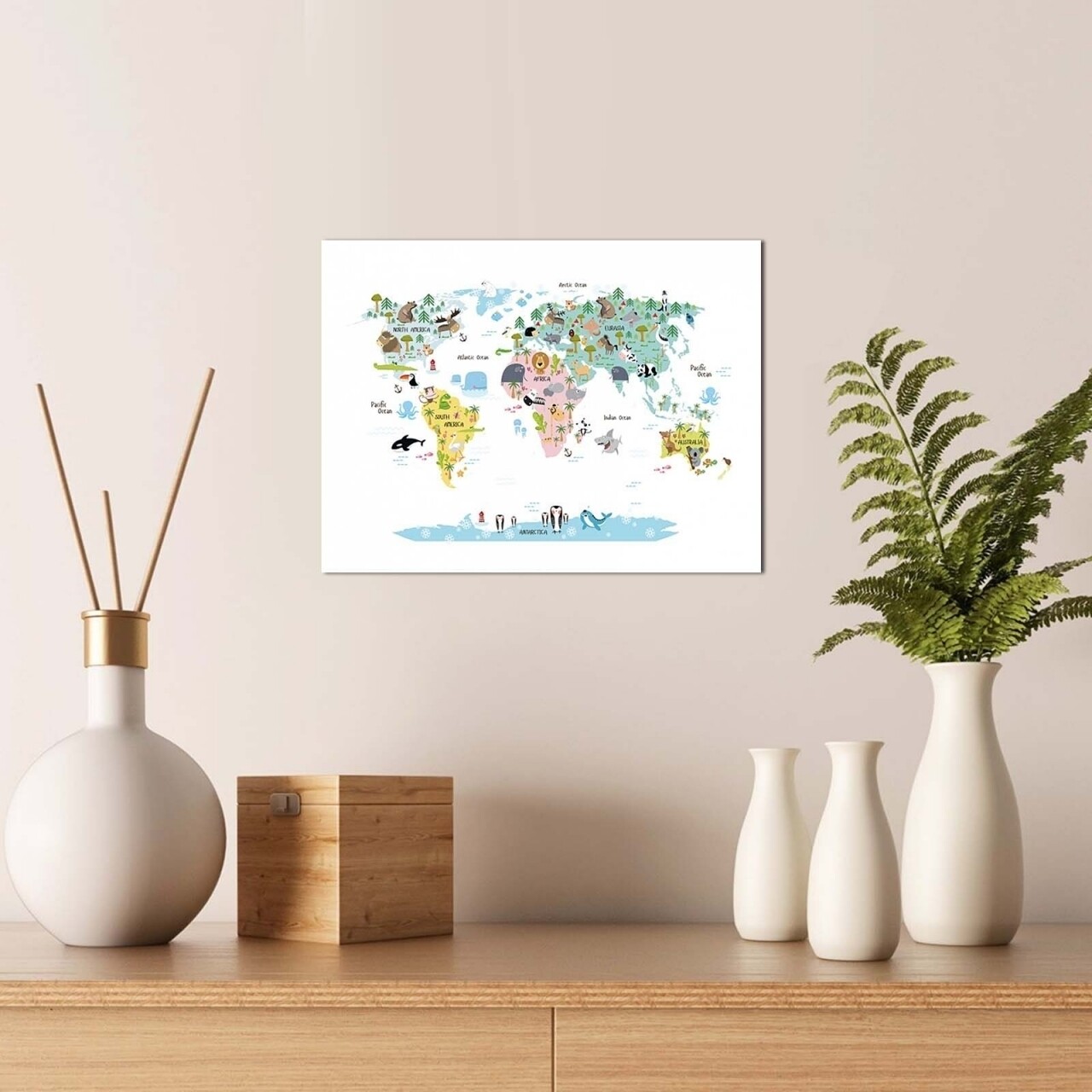 Tablou decorativ, Alpha Wall, Continents, 30x40 cm - imagine 3